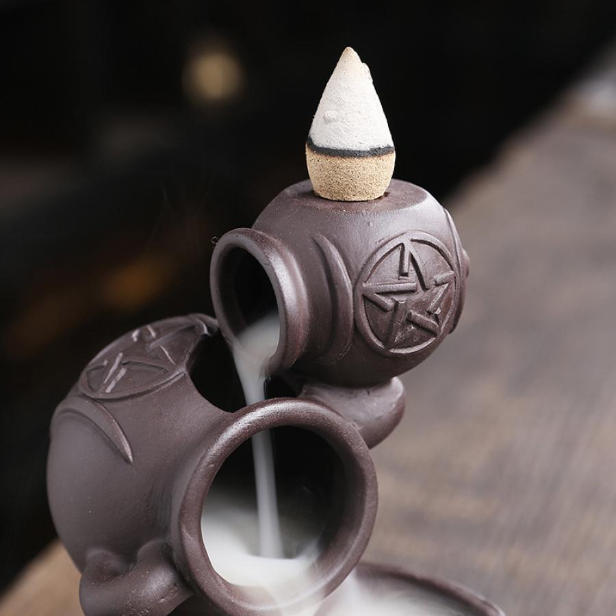 Backflow Incense Burner for Cones: 3 Cauldrons