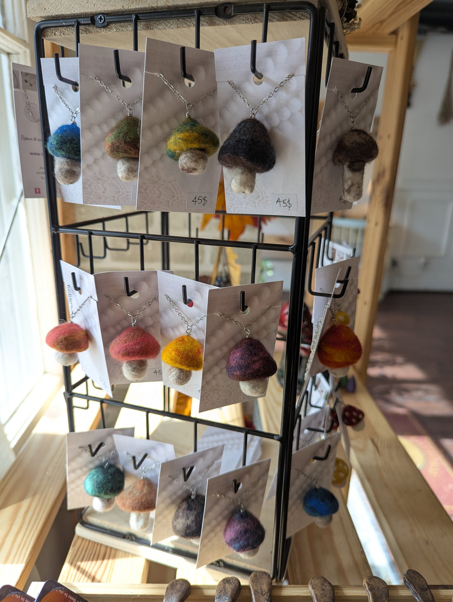 Mushroom essential oil diffuser necklace