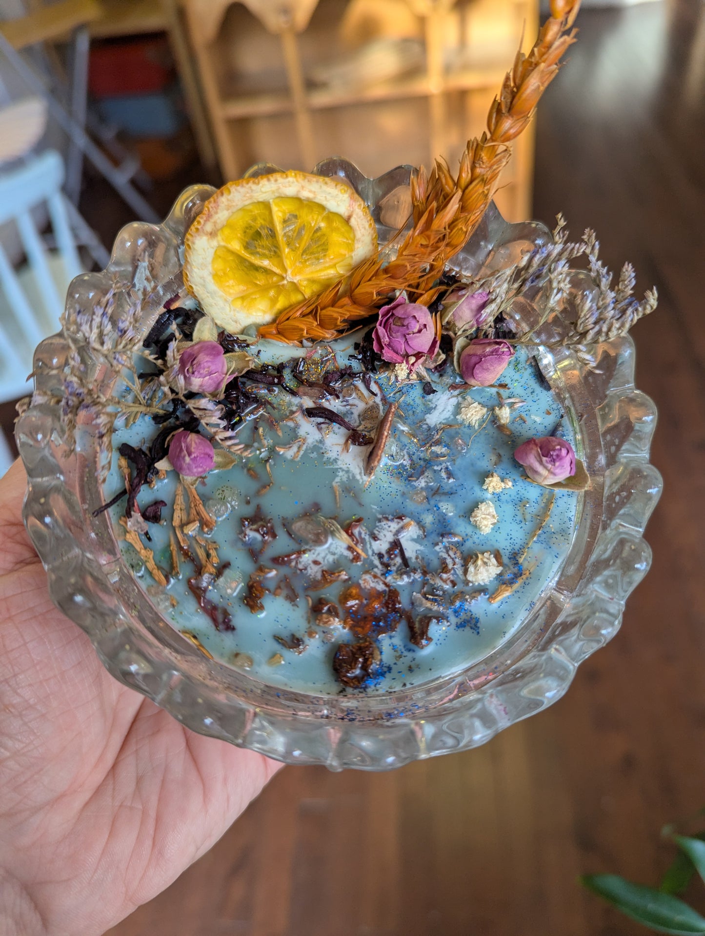 Bougie de soya | mèche en bois | Ambre et Lemongrass