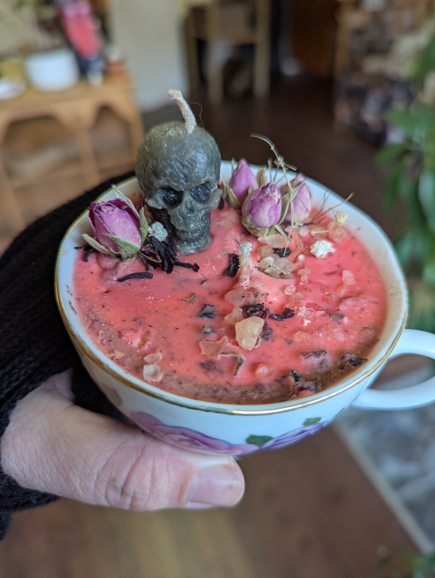 Bougie de soya | Tasse de Fantaisie | Rose et Cannelle