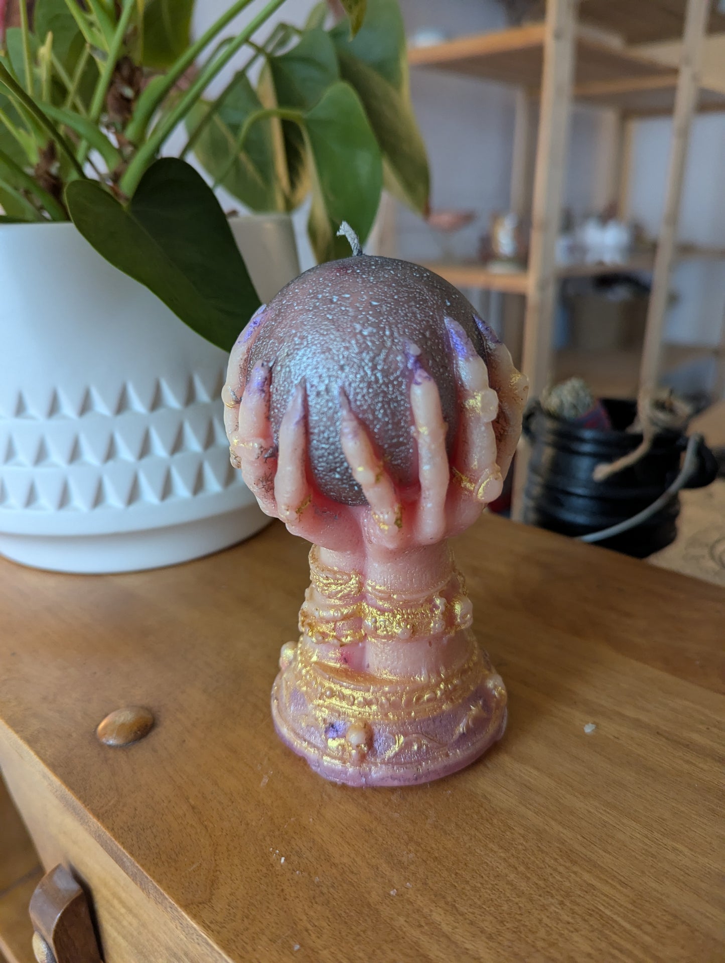 Bougie de cire d'abeilles: Boule de crystal