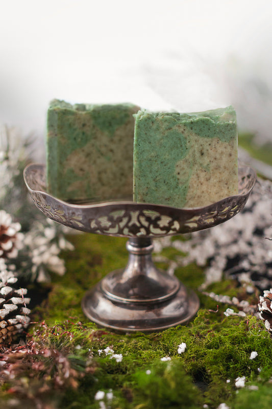 Savon exfoliant: Chaï et feuilles de menthe