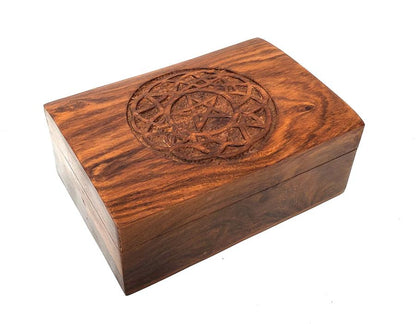 Carved wooden box