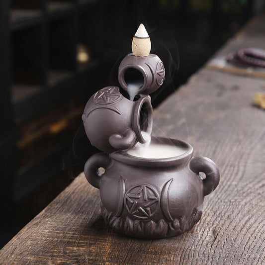 Backflow Incense Burner for Cones: 3 Cauldrons