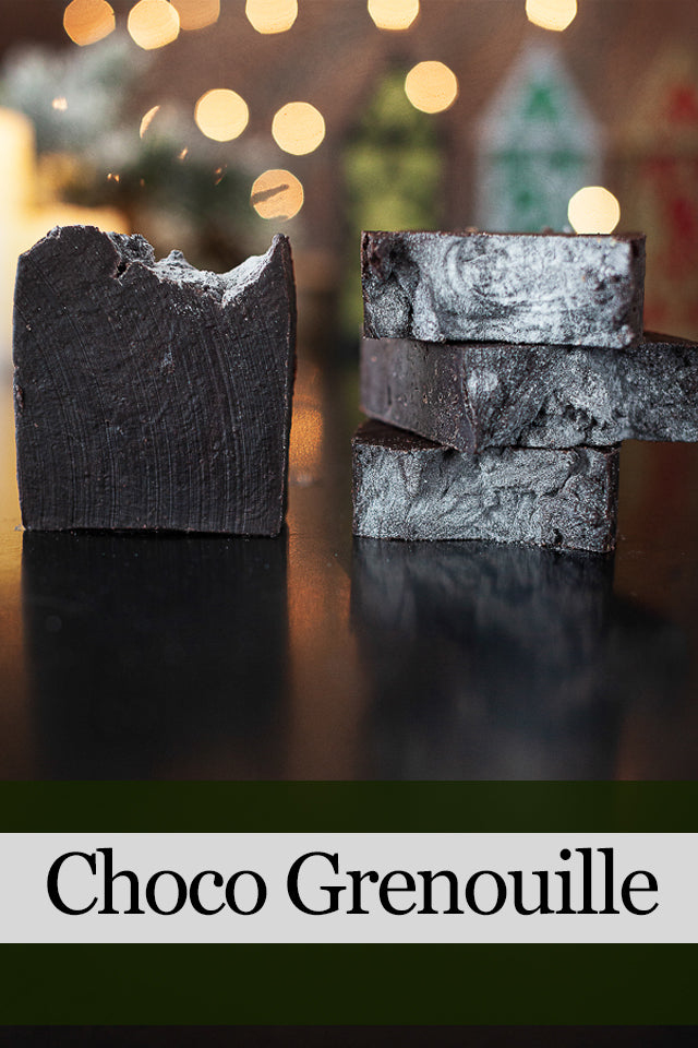 Choco frog: Rustic artisanal soap with real dark chocolate