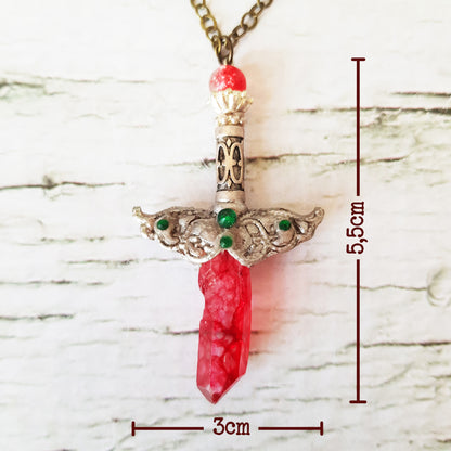 Pendentif: Épée de cristaux