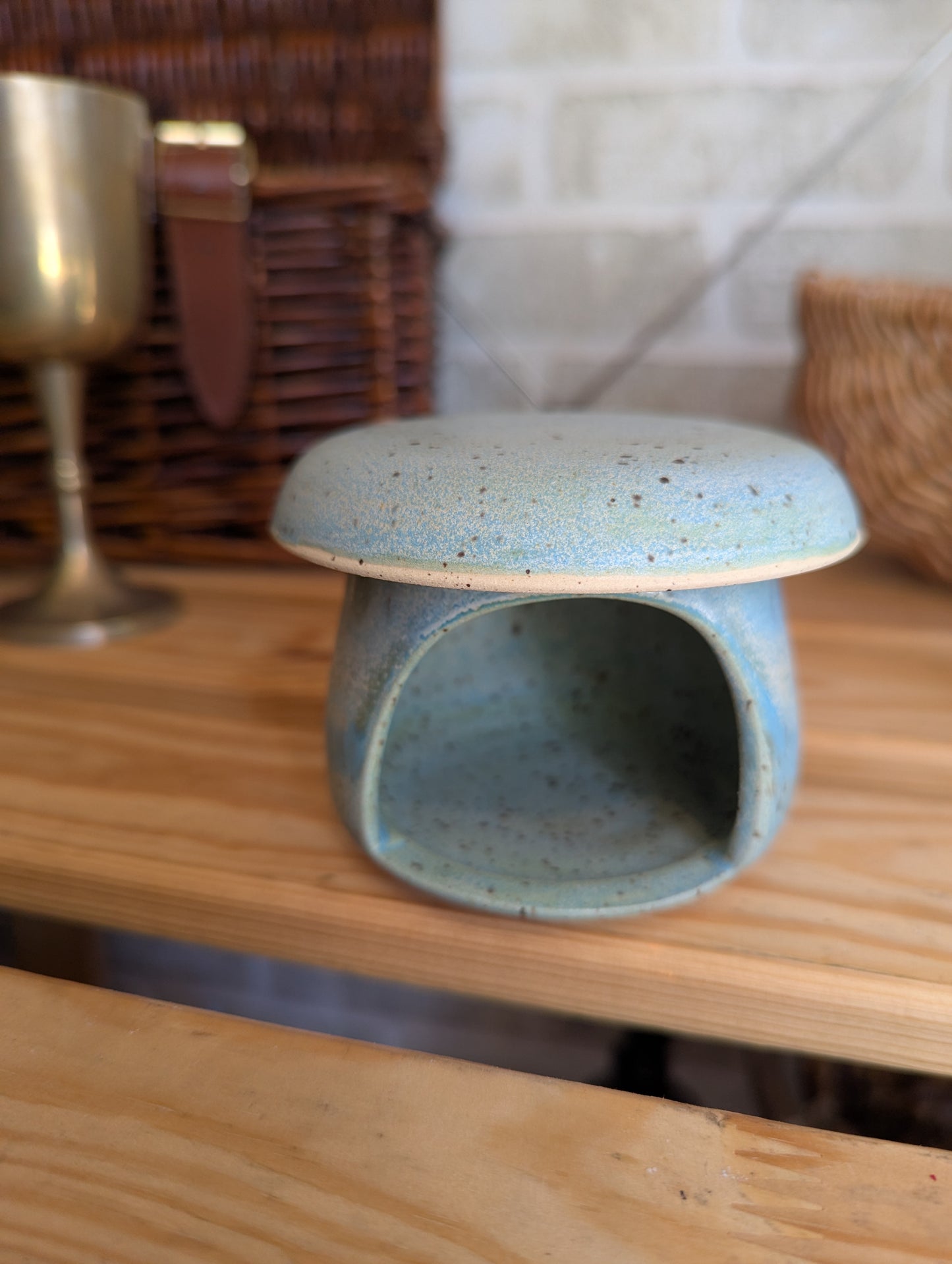 Diffuseur bleu pour cire, huiles essentielles, herbes