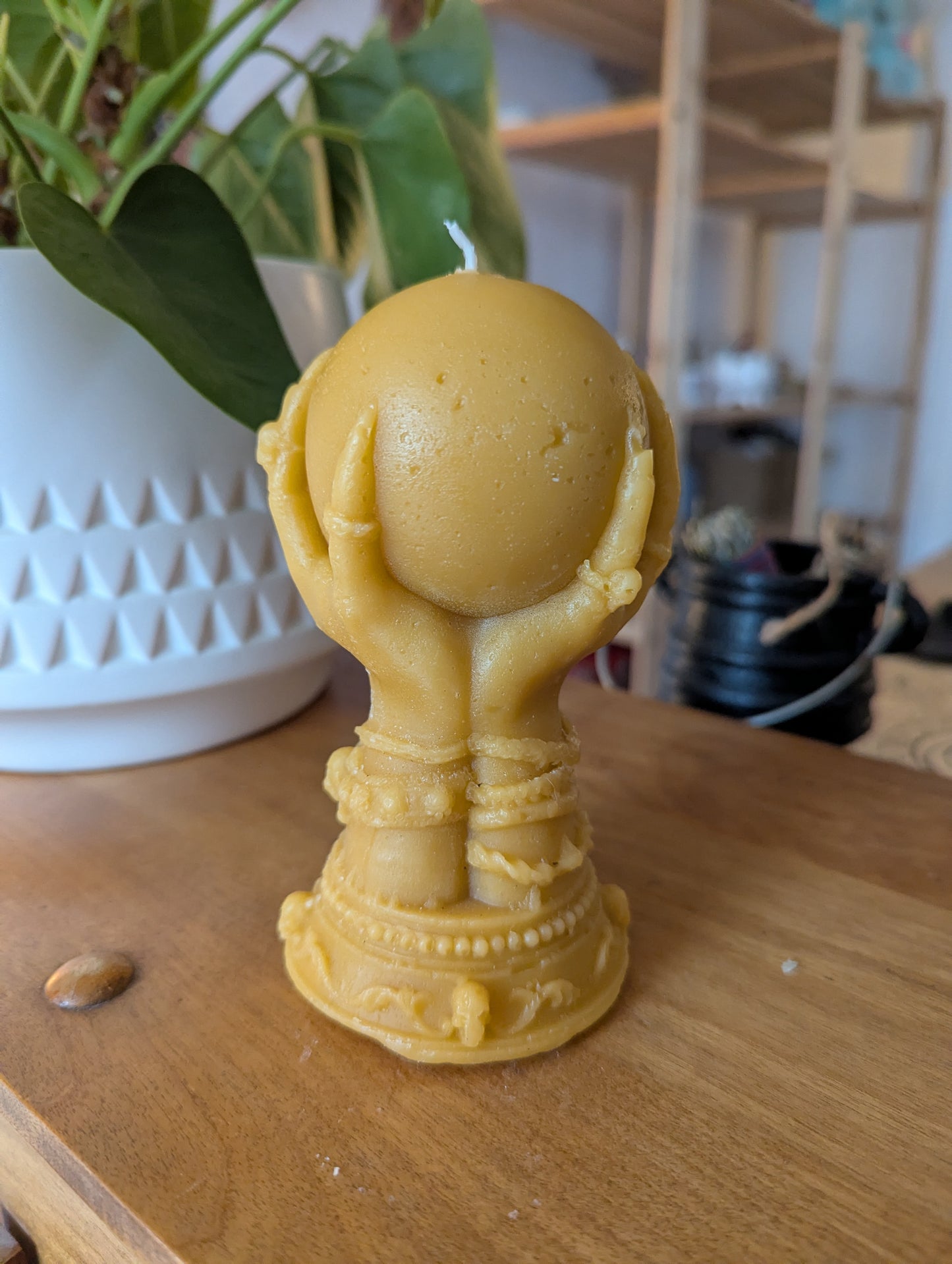 Bougie de cire d'abeilles: Boule de crystal