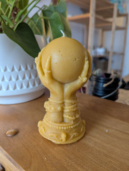 Bougie de cire d'abeilles: Boule de crystal