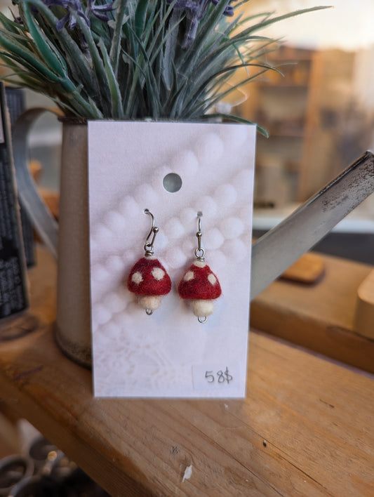 Boucles d'oreilles Champignon /BCLY