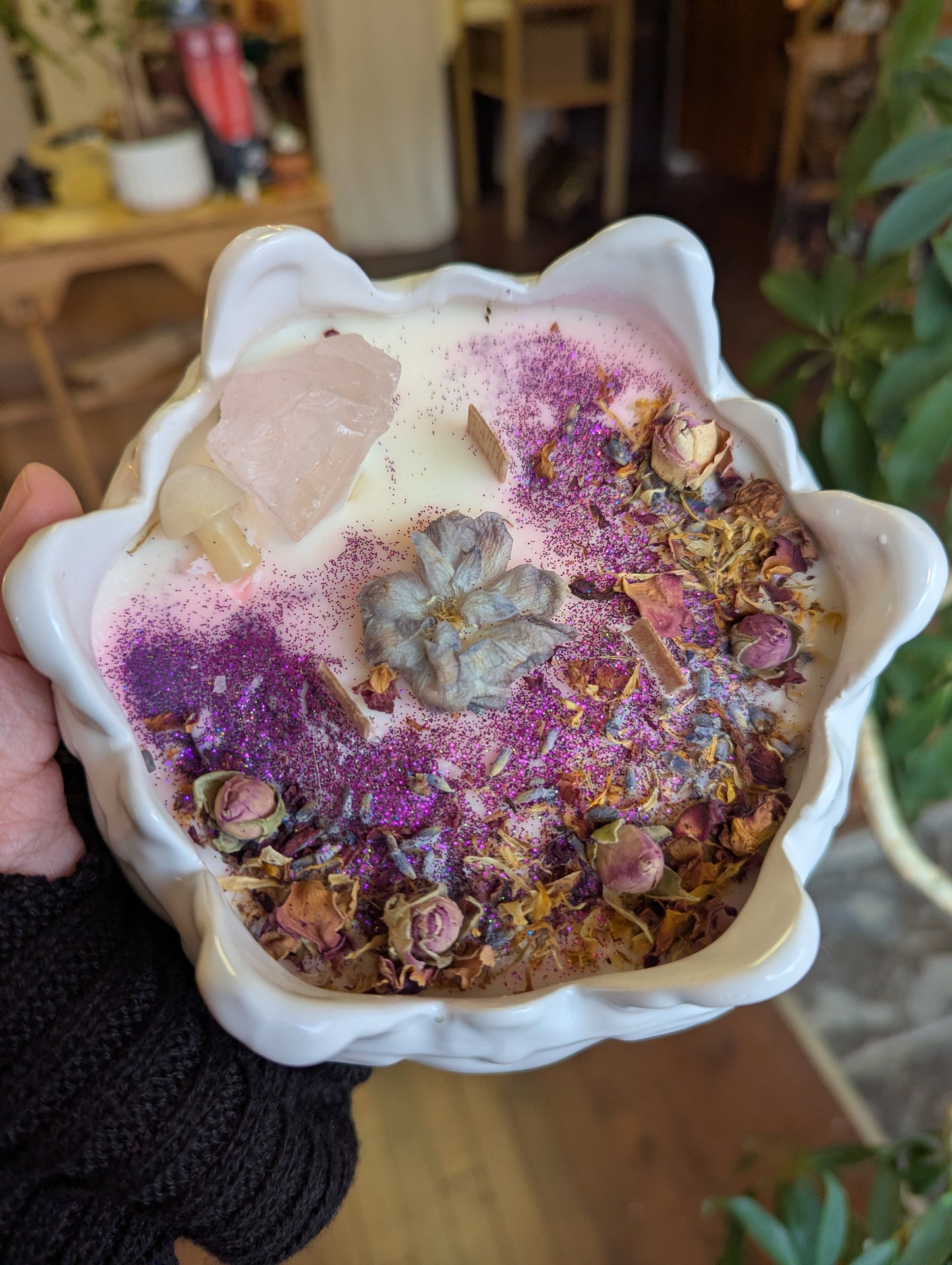 Bougie de soya | 3 mèches en bois  | Vanille ambrée et noix de coco