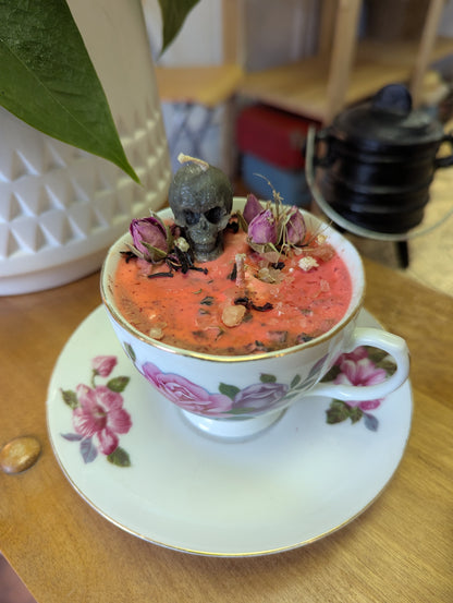 Bougie de soya | Tasse de Fantaisie  |  Rose et Cannelle