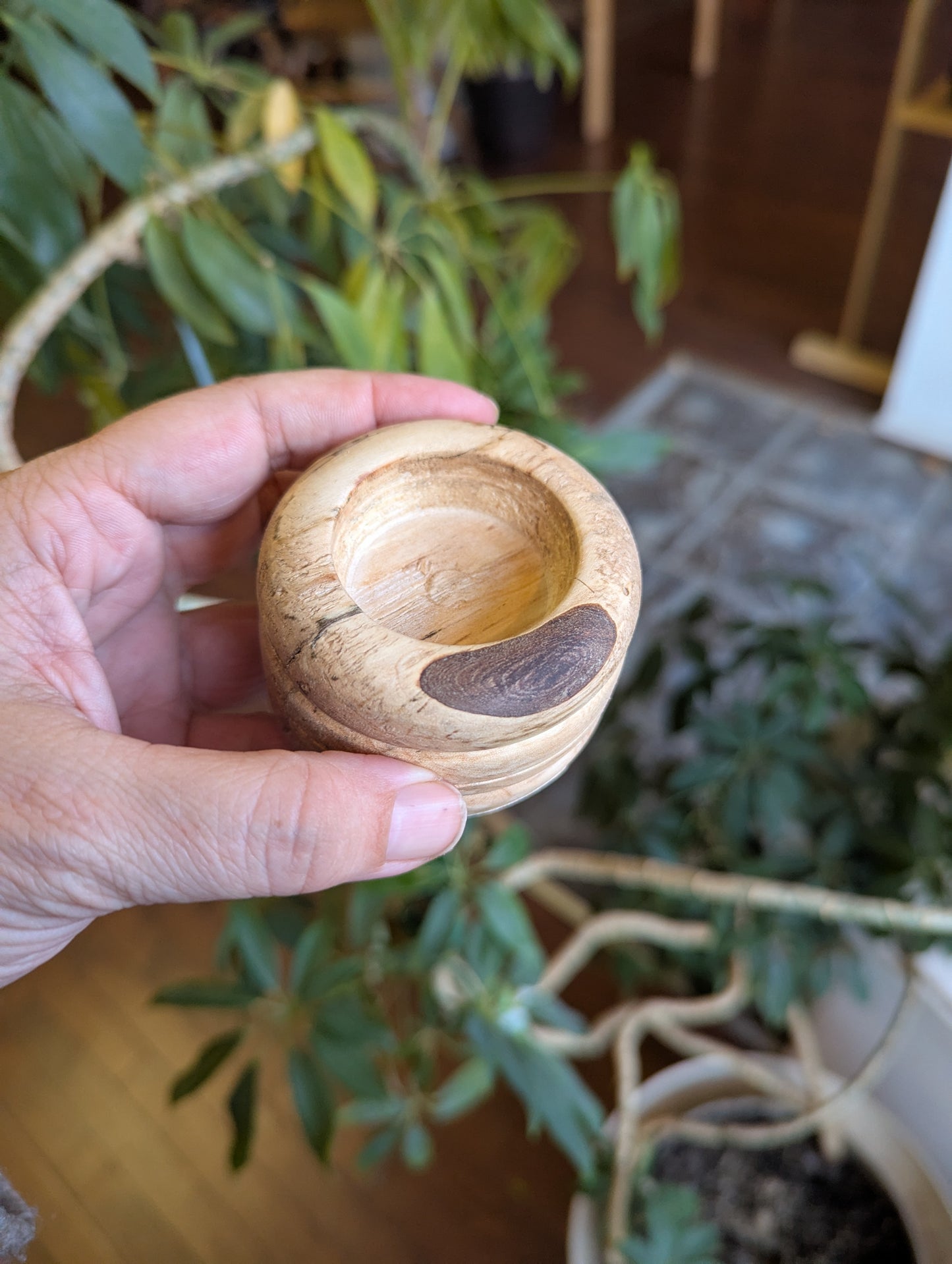 Wooden candle holder