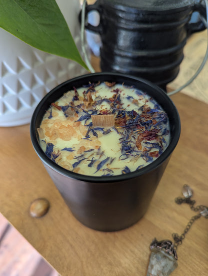 Bougie de soya | mèche en bois| 10oz | Châtaines épicées